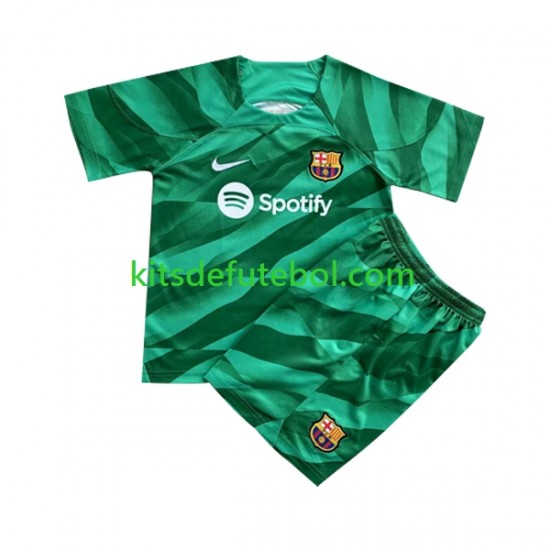 Camisola de Guarda-redes FC Barcelona Criança Equipamento principal 2023-2024 Mangas Curtas