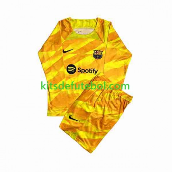 Camisola de Guarda-redes FC Barcelona Ter Stegen 1 Criança Quarto equipamento 2023-2024 Mangas Compridas