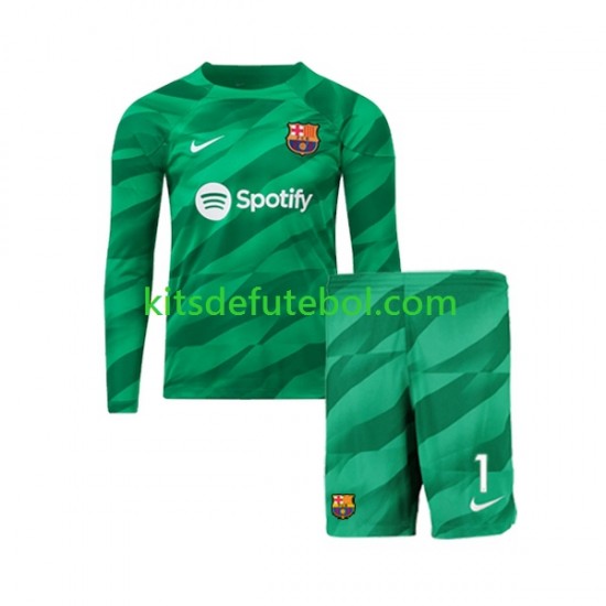 Camisola de Guarda-redes FC Barcelona Ter Stegen 1 Criança Equipamento principal 2023-2024 Mangas Compridas