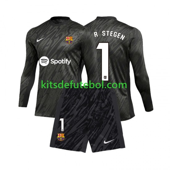 Camisola de Guarda-redes FC Barcelona Ter Stegen 1 Criança Terceiro equipamento 2024-2025 Mangas Compridas