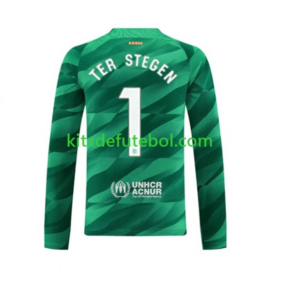 Camisola de Guarda-redes FC Barcelona Ter Stegen 1 Homem Equipamento principal 2023-2024 Mangas Compridas