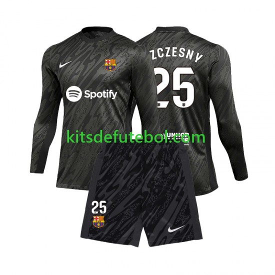 Camisola de Guarda-redes FC Barcelona Wojciech Szczesny 25 Criança Equipamento alternativo 2024-2025 Mangas Compridas
