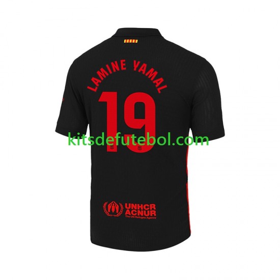 Camisola FC Barcelona LAMINE YAMAL 19 Homem Equipamento alternativo 2024-2025 Mangas Curtas