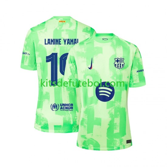 Camisola FC Barcelona LAMINE YAMAL 19 UCL Font Homem Terceiro equipamento 2024-2025 Mangas Curtas