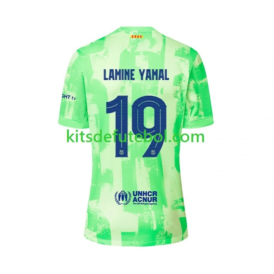 Camisola FC Barcelona LAMINE YAMAL 19 UCL Font Homem Terceiro equipamento 2024-2025 Mangas Curtas