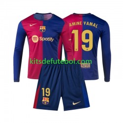 Camisola FC Barcelona Lamine Yamal 19 Criança Equipamento principal 2024-2025 Mangas Compridas