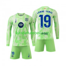 Camisola FC Barcelona Lamine Yamal 19 Criança Terceiro equipamento 2024-2025 Mangas Compridas