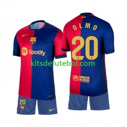Camisola FC Barcelona Olmo 20 Criança Equipamento principal 2024-2025 Mangas Curtas