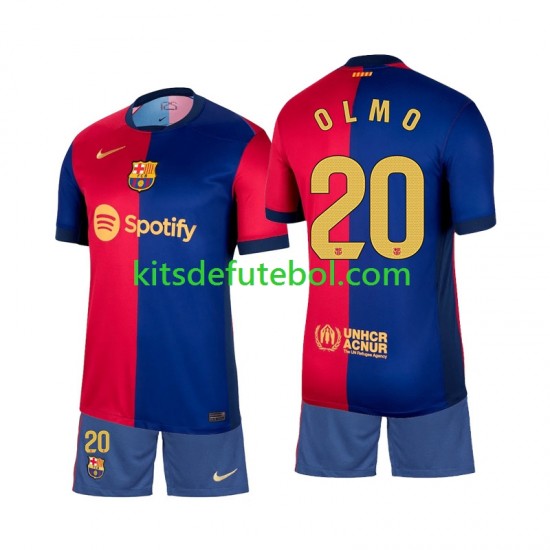 Camisola FC Barcelona Olmo 20 Criança Equipamento principal 2024-2025 Mangas Curtas