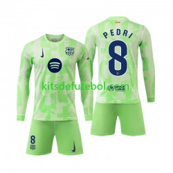 Camisola FC Barcelona Pedri 8 Criança Terceiro equipamento 2024-2025 Mangas Compridas