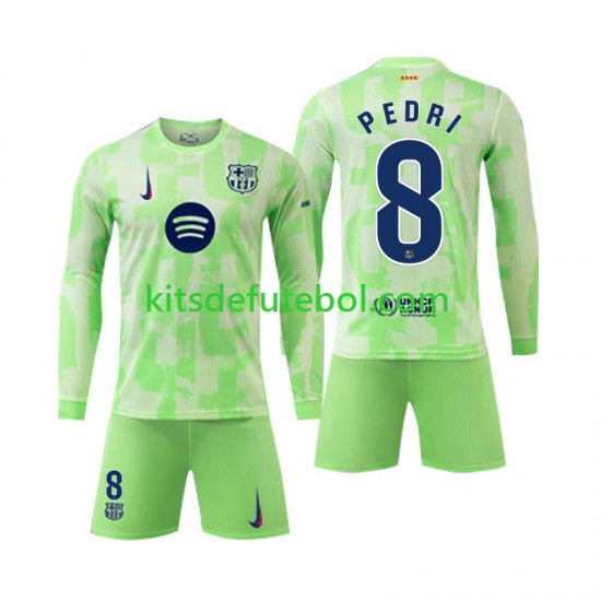 Camisola FC Barcelona Pedri 8 Criança Terceiro equipamento 2024-2025 Mangas Compridas