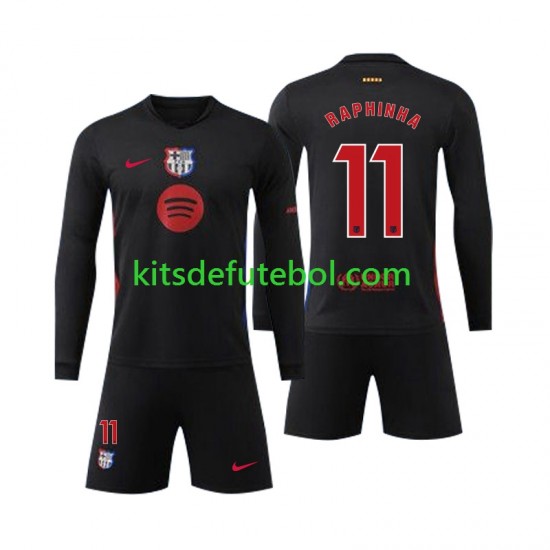 Camisola FC Barcelona Raphinha 11 Criança Equipamento alternativo 2024-2025 Mangas Compridas