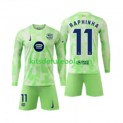Camisola FC Barcelona Raphinha 11 Criança Terceiro equipamento 2024-2025 Mangas Compridas