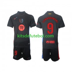 Camisola FC Barcelona Robert Lewandowski 9 Criança Equipamento alternativo 2024-2025 Mangas Curtas