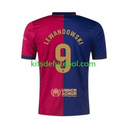 Camisola FC Barcelona Robert Lewandowski 9 Homem Equipamento principal 2024-2025 Mangas Curtas