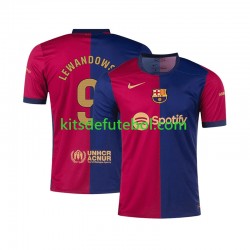 Camisola FC Barcelona Robert Lewandowski 9 Homem Equipamento principal 2024-2025 Mangas Curtas