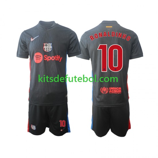 Camisola FC Barcelona Ronaldinho 10 Criança Equipamento alternativo 2024-2025 Mangas Curtas
