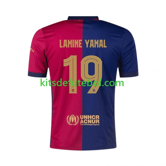 Camisola FC Barcelona UCL Font Lamine Yamal 19 Homem Equipamento principal 2024-2025 Mangas Curtas