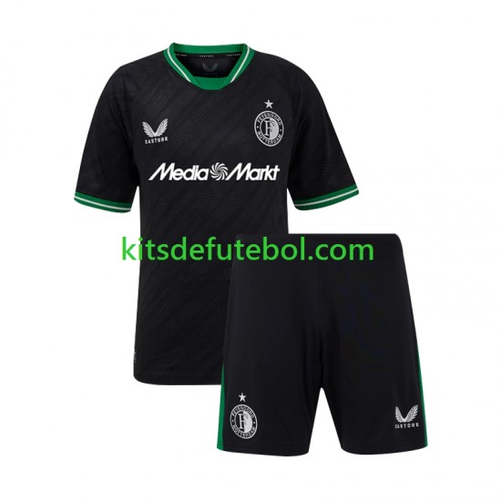 Camisola Feyenoord Rotterdam Criança Equipamento alternativo 2024-2025 Mangas Curtas