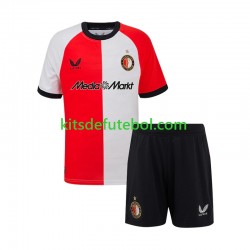 Camisola Feyenoord Rotterdam Criança Equipamento principal 2024-2025 Mangas Curtas