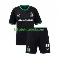 Camisola Feyenoord Rotterdam Santiago Gimenez 29 Criança Equipamento alternativo 2024-2025 Mangas Curtas