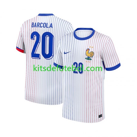 Camisola Seleção da Francesa Bradley Barcola 20 Homem Equipamento alternativo 2024 Mangas Curtas