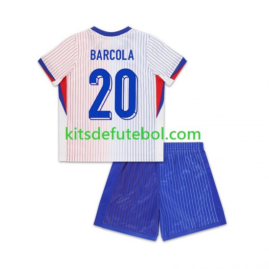 Camisola Seleção da Francesa Bradley Barcola 20 Criança Equipamento alternativo 2024 Mangas Curtas