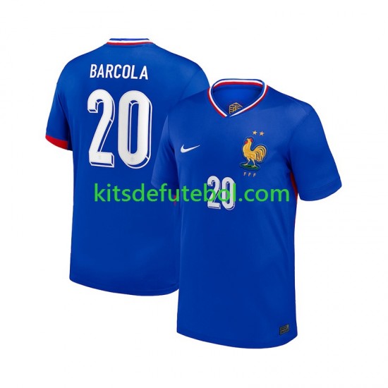 Camisola Seleção da Francesa Bradley Barcola 20 Homem Equipamento principal 2024 Mangas Curtas