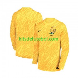Camisola de Guarda-redes Seleção da Francesa Amarelo Homem Equipamento principal Europeu 2024 Mangas Compridas