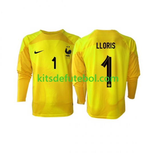 Camisola de Guarda-redes Seleção da Francesa Hugo Lloris 1 Homem Terceiro equipamento Mundial 2022 Mangas Compridas