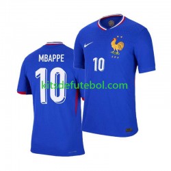 Camisola Seleção da Francesa Kylian Mbappe 10 Homem Equipamento principal Europeu 2024 Mangas Curtas