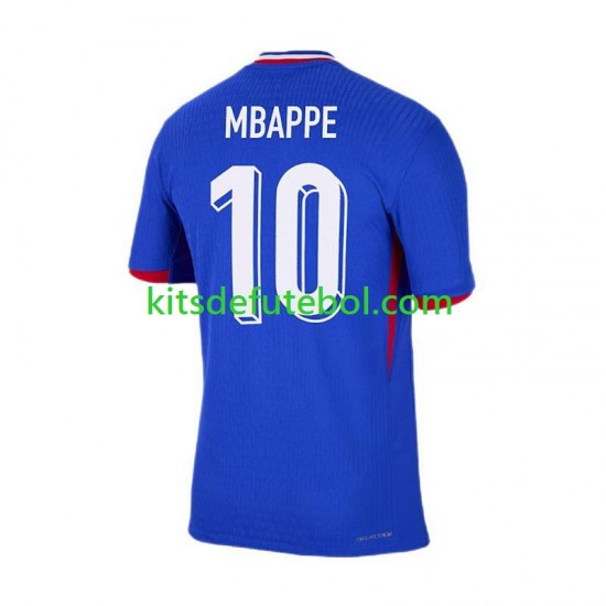 Camisola Seleção da Francesa Kylian Mbappe 10 Homem Equipamento principal Europeu 2024 Mangas Curtas