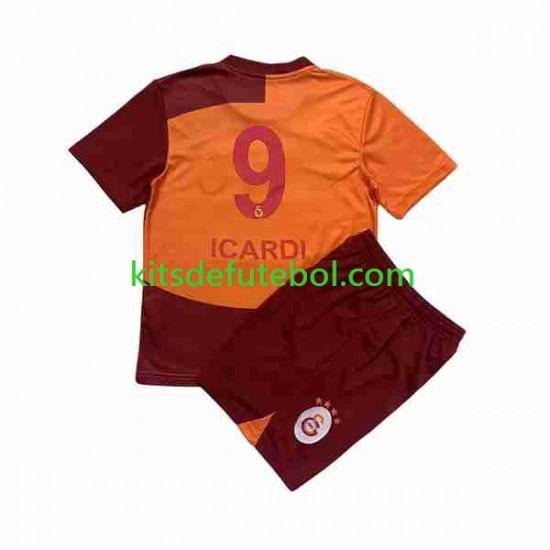 Camisola Galatasaray Icardi 9 Criança Equipamento principal 2023-2024 Mangas Curtas