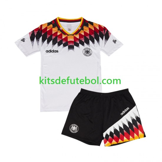 Camisola Retrô Seleção da Alemã Criança Equipamento principal 1994 Mangas Curtas
