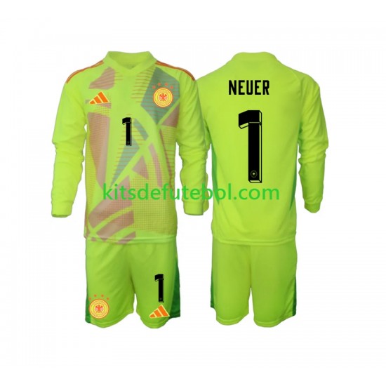 Camisola de Guarda-redes Seleção da Alemã Manuel Neuer 1 Criança Equipamento alternativo Europeu 2024 Mangas Compridas