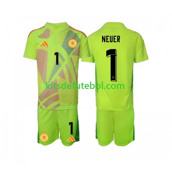Camisola de Guarda-redes Seleção da Alemã Manuel Neuer 1 Criança Equipamento alternativo Europeu 2024 Mangas Curtas
