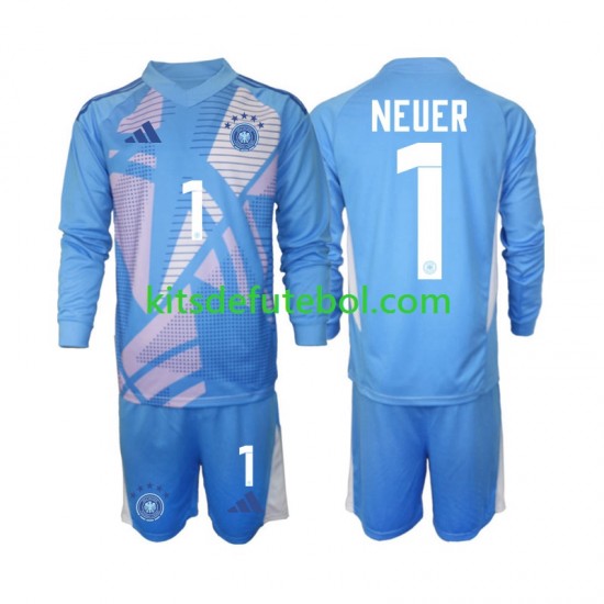 Camisola de Guarda-redes Seleção da Alemã Manuel Neuer 1 Criança Quarto equipamento 2024-2025 Mangas Compridas