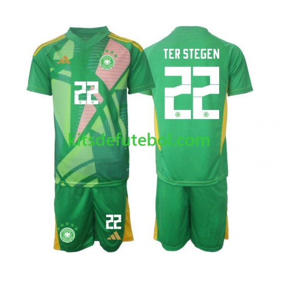 Camisola de Guarda-redes Seleção da Alemã Ter Stegen 22 Criança Terceiro equipamento 2024-2025 Mangas Curtas