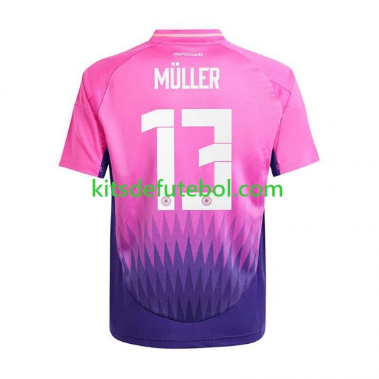 Camisola Seleção da Alemã Thomas Muller 13 Homem Equipamento alternativo Europeu 2024 Mangas Curtas