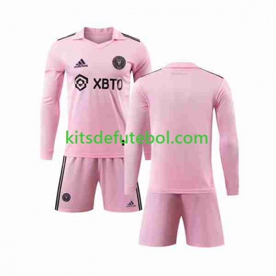 Camisola Inter Miami Criança Equipamento principal 2023-2024 Mangas Compridas