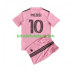 Camisola Inter Miami Lionel Messi 10 Criança Equipamento principal 2023 Mangas Curtas