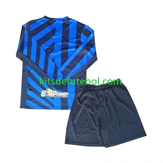 Camisola Inter de Milão Criança Equipamento principal 2024-2025 Mangas Compridas
