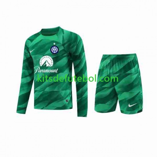 Camisola de Guarda-redes Inter de Milão Criança Equipamento alternativo 2023-2024 Mangas Compridas