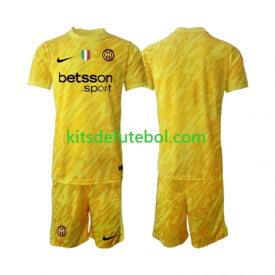 Camisola de Guarda-redes Inter de Milão Criança Equipamento alternativo 2024-2025 Mangas Curtas