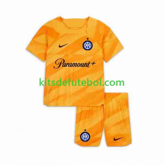 Camisola de Guarda-redes Inter de Milão Criança Equipamento principal 2023-2024 Mangas Curtas