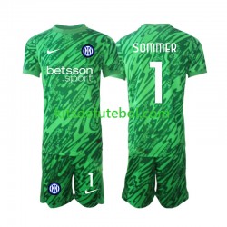 Camisola de Guarda-redes Inter de Milão Yann Sommer 1 Criança Equipamento principal 2024-2025 Mangas Curtas