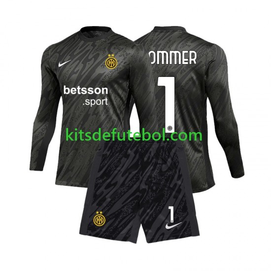 Camisola de Guarda-redes Inter de Milão Yann Sommer 1 Criança Terceiro equipamento 2024-2025 Mangas Compridas