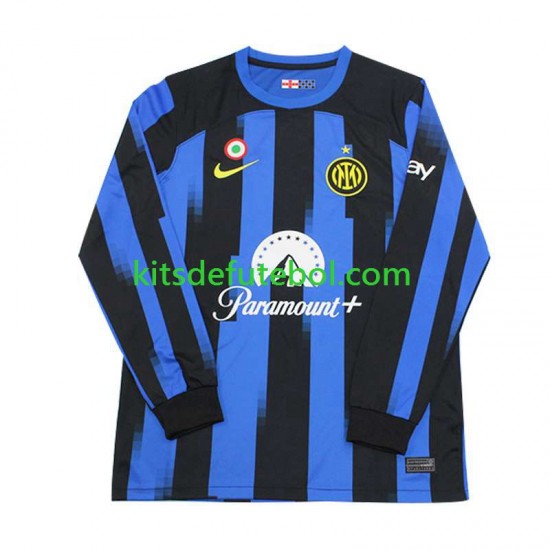 Camisola Inter de Milão Homem Equipamento principal 2023-2024 Mangas Compridas