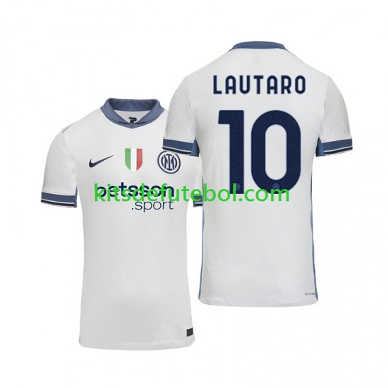 Camisola Inter de Milão Lautaro 10 Homem Equipamento alternativo 2024-2025 Mangas Curtas