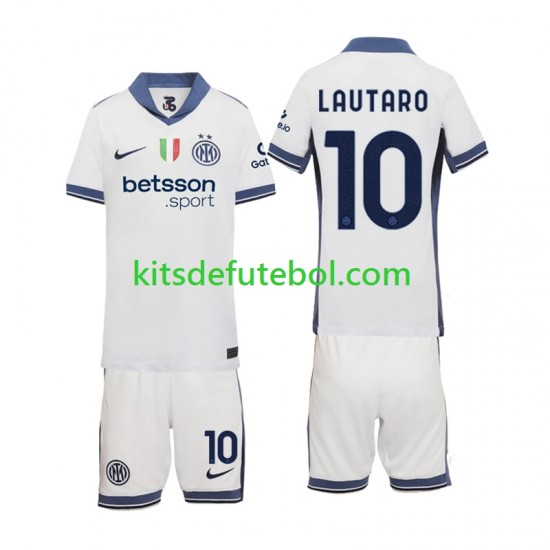 Camisola Inter de Milão Lautaro 10 Criança Equipamento alternativo 2024-2025 Mangas Curtas